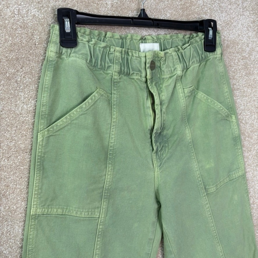 MOTHER The Springy Ankle Pants Women's 27 Green High Rise Utility Denim - Picture 8 of 14